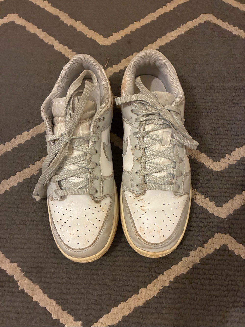 Nike Women's White and Light Gray Lace-Up Sneakers